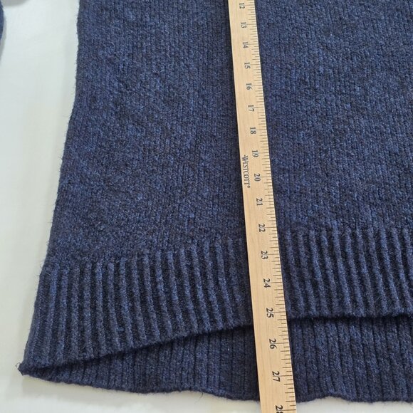 Uniqlo:C Sweater Women S Heathered Navy LS Cotton Wool Witchy Whimsigoth Slouchy - Picture 9 of 16